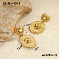 NMSE-H424-1 Altın Oval Küpeler 