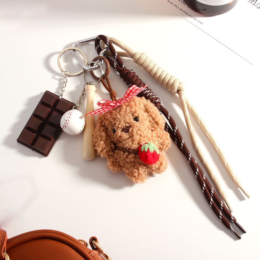 Klassischer süßer Teddybär-Plüschtier-Accessoires Damentaschenanhänger Bild3