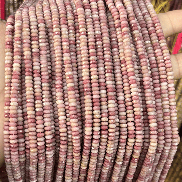 1 hilo de exquisitas cuentas de piedra natural para joyería (DM: 2 x 4 mm)