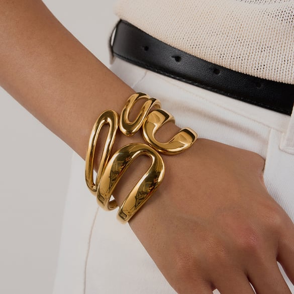 Bracelets Ins Style en acier inoxydable couleur or 2