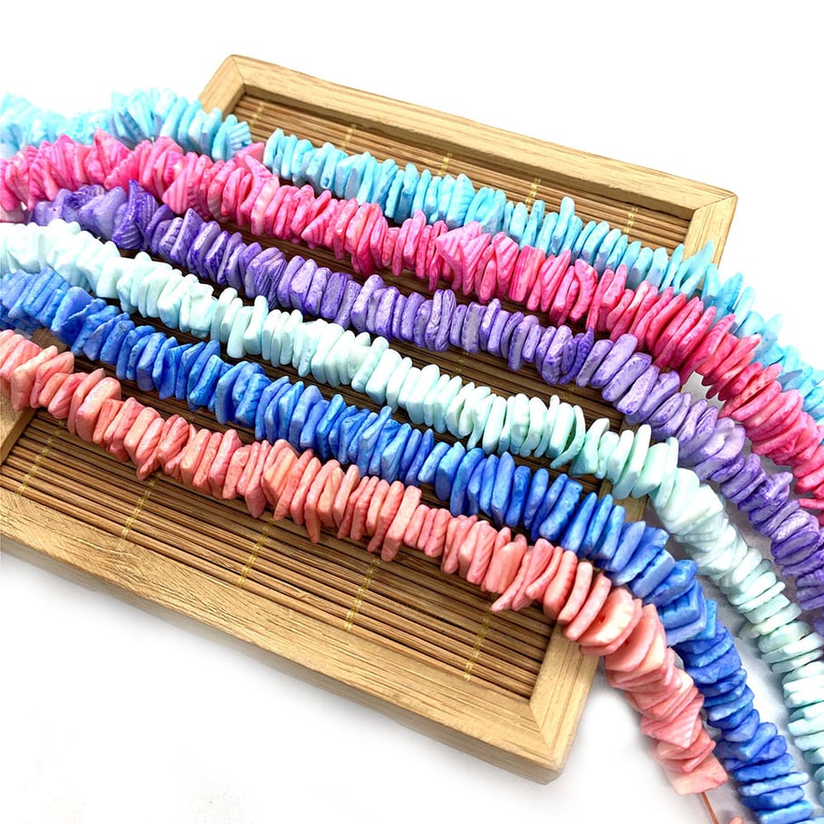 1 Bunch Colorful Rectangular Sea Shells Jewelry Beads Picture4