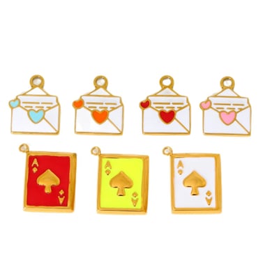1 paio di pendenti da donna in acciaio inossidabile color oro con motivo a cuore dolce della serie romantica h5 Immagine5