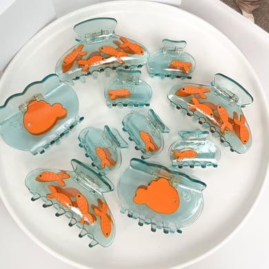 Pinces à cheveux mignonnes en acétate pour femmes, mini-poissons h5 Image2