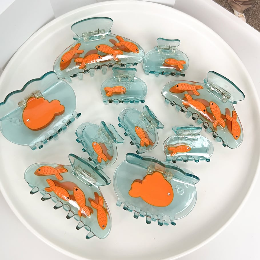Pinces à cheveux mignonnes en acétate pour femmes, mini-poissons Image2