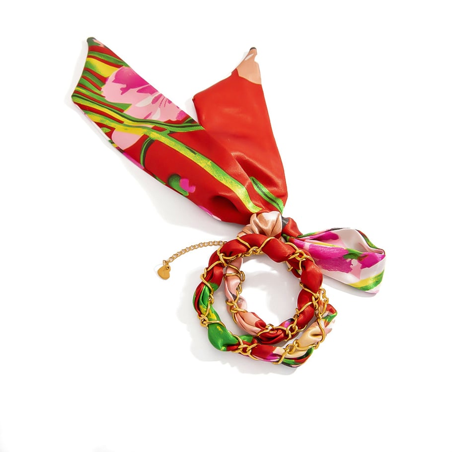 1 Stück Blumen-Seidenschal-Armband Bild6