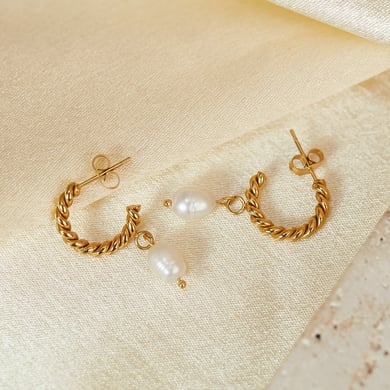 1 Paar einfache Serie täglich geometrische Edelstahl Gold Farbe Damen Tropfen Ohrringe h5 Bild4