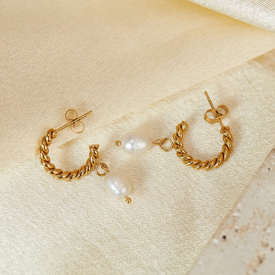 1 Pair Simple Series Daily Geometric Stainless Steel Gold Color Women's Drop Earrings h5Picture4