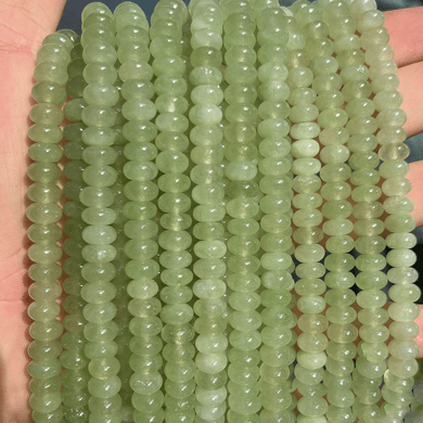 1 Strang bunte Schmuckperlen aus Naturstein (Perlengröße: 5 mm x 8 mm) h5 