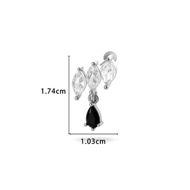 Blume Kupfer Gold Farbe Zirkon Piercings Ohrringe h5 Bild2