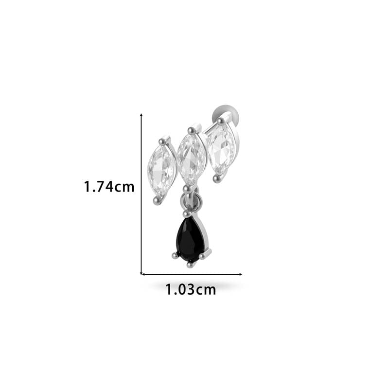 Blume Kupfer Gold Farbe Zirkon Piercings Ohrringe Bild2