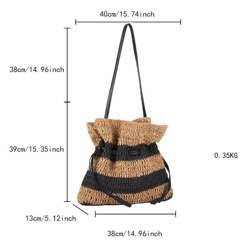 Gewebte Schultertaschen mit Streifen Bild2