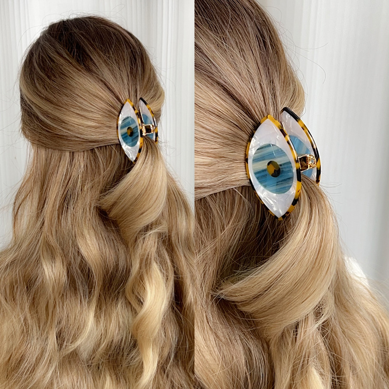 1 pince à cheveux créative et personnalisée en acétate pour femme, grands yeux Image2