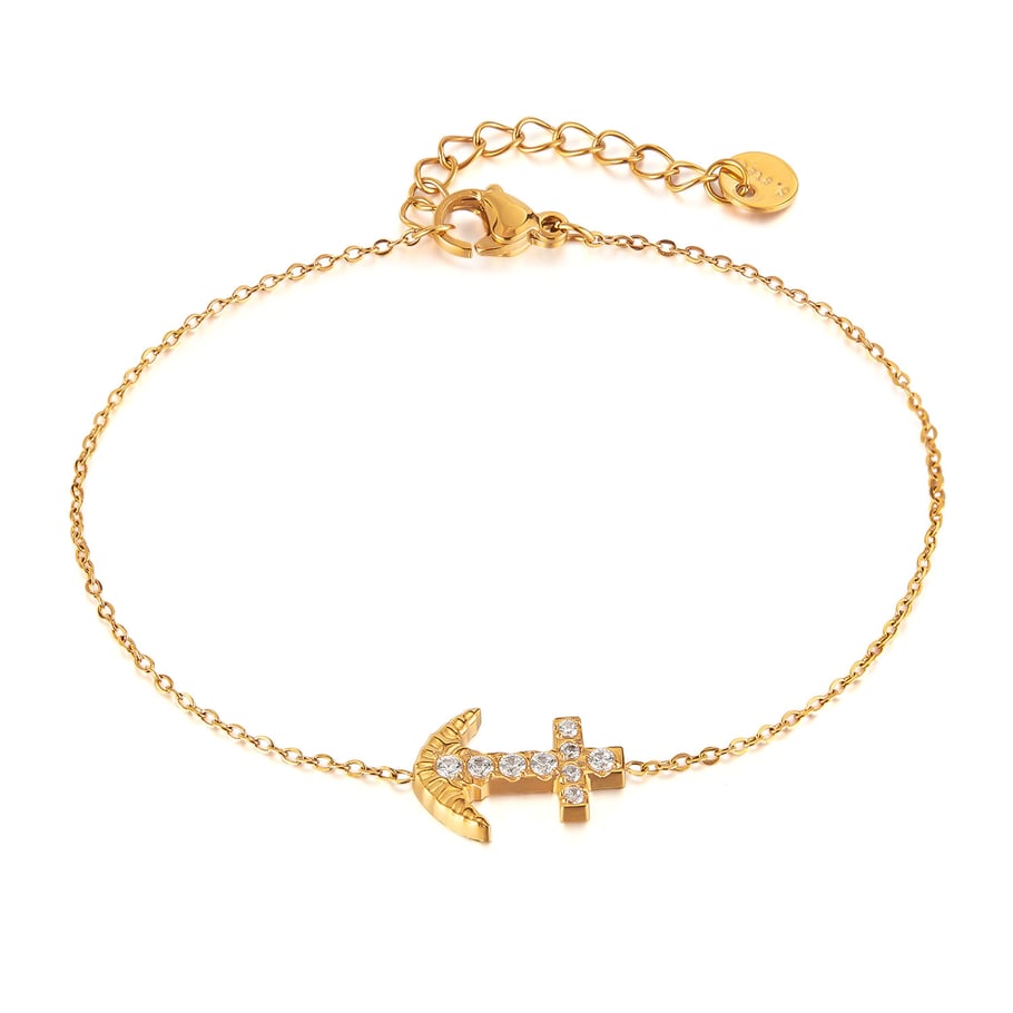 Stainless Steel Gold Color Charm Bracelets 