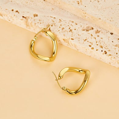 1 Paar einfache Serie süße geometrische Edelstahl Gold Farbe Damen Ohrstecker h5 Bild8