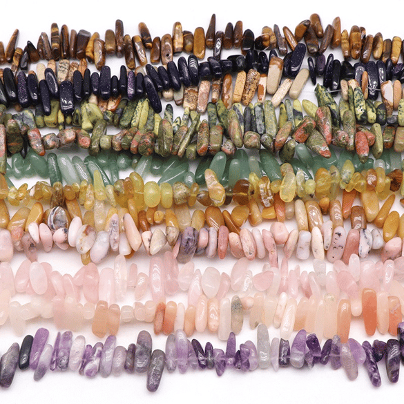 1 chaîne de perles en pierre naturelle de forme décontractée en cristal classique 2