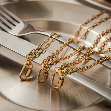 Simple Chain Stainless Steel Gold Color DIY Chain Necklaces h5 Picture5