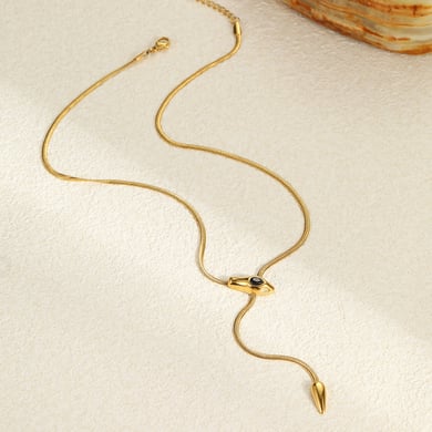 Colliers à pendentif animal rétro en acier inoxydable et zircon pour femme, série simple h5 Image3