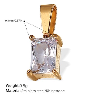 Ciondoli in acciaio inossidabile color oro con zirconi h5 