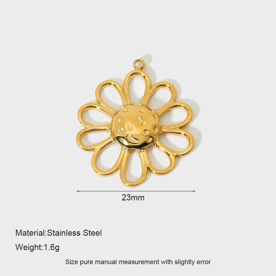 1 Paar Luxuriöse Serie Retro Blume Edelstahl Gold Farbe Zirkon Unisex Anhänger Bild4