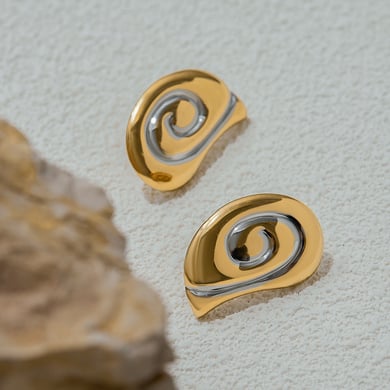 Spiral Paslanmaz Çelik Karışık Renkli Küpe h5 Resim4