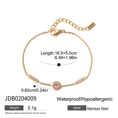 Semplici braccialetti con ciondoli in acciaio inossidabile color oro h5 