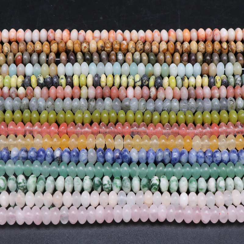 1 Strang Schmuckperlen aus natürlicher Abakus-Perle aus Stein der Romantischen Serie (Perlengröße: 3 mm * 6 mm) Bild3