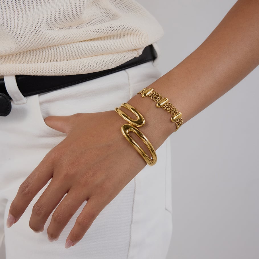 Stainless Steel Gold Color Chain Bracelets Picture5
