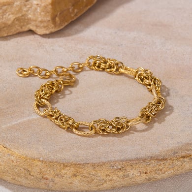 Bracelet chaîne géométrique en acier inoxydable doré pour femme, série simple, 1 pièce h5 Image6
