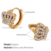 EH1054WEG Pendientes pequeños de oro con diamantes blancos Imagen3