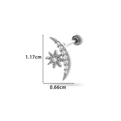 Stern Kupfer Gold Farbe Zirkon Piercings Ohrringe h5 Bild2