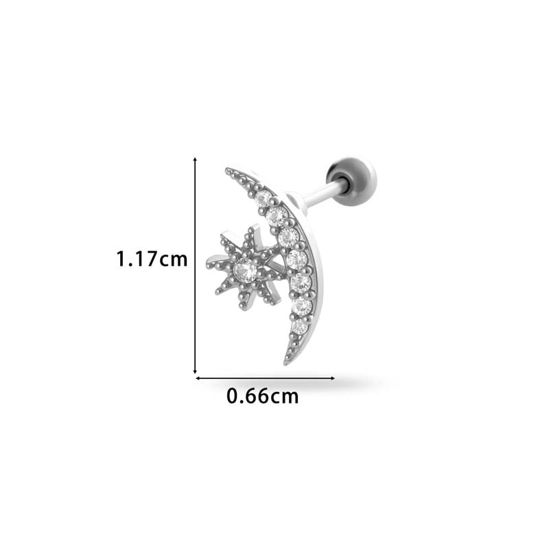 Stern Kupfer Gold Farbe Zirkon Piercings Ohrringe Bild2