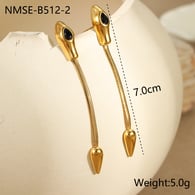 Boucles d&#39;oreilles noires NMSE-B512-2 Image6