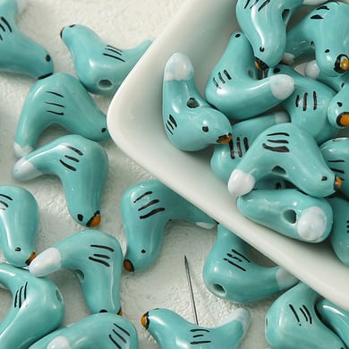 1 pièce de perle en céramique pour bijoux à faire soi-même en forme d&#39;oiseau h5 Image4