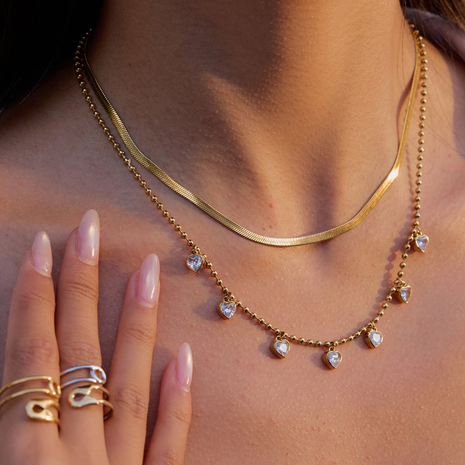 Simple Heart Stainless Steel Gold Color Pendant Necklaces Picture3