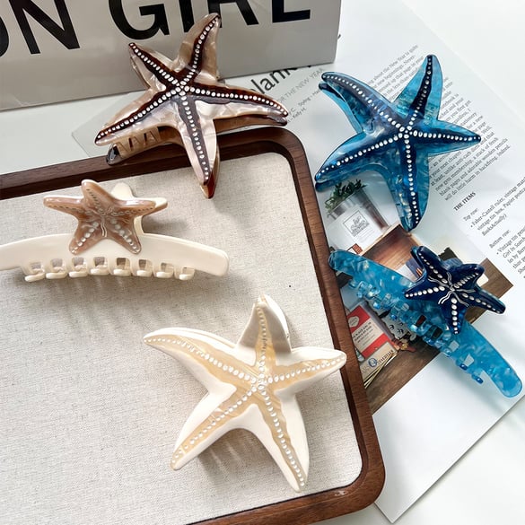 1 Paar Simple Series Vacation Turtle Acetat Damen Haarklammern