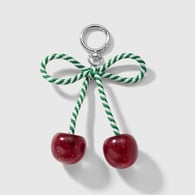 1 red glitter cherry keychain 