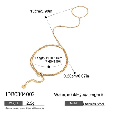 Stainless Steel Gold Color Pearl Beaded Bracelets h5 
