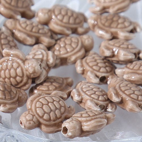 Perlina per gioielli fai da te in ceramica della serie marrone, 1 pezzo Immagine3