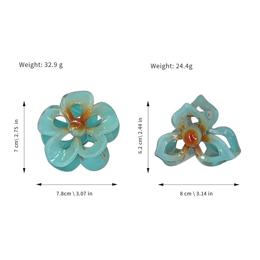 Pinces à cheveux en plastique pour femmes, série Simple, motif fleur douce Image5