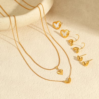 Colliers pendentifs en acier inoxydable pour femmes, série Simple Daily Heart h5 Image2