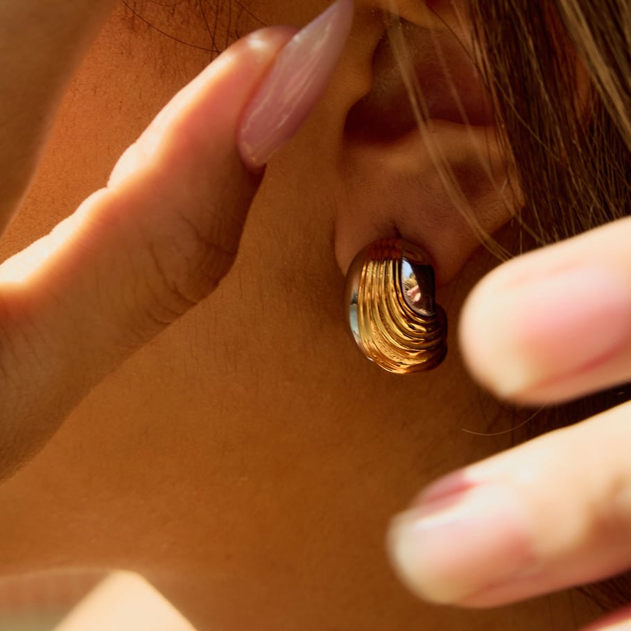 Simple Geometric Stainless Steel Mixed Color Stud Earrings Picture3