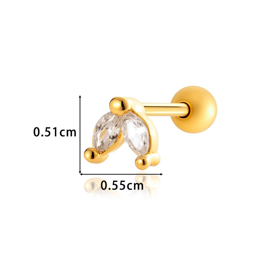 Kupfer Gold Farbe Zirkon Piercings Ohrringe Bild2