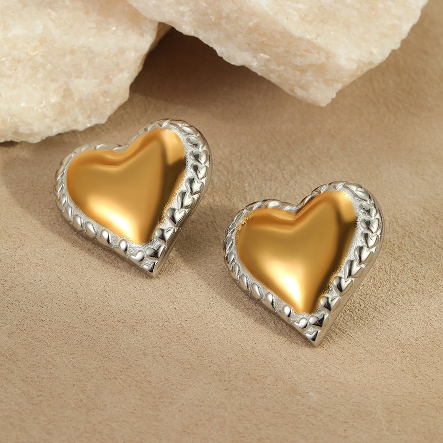1 Paar einfache Serie täglich gemischte Farbe Edelstahl Gold Farbe Damen Tropfen Ohrringe Bild4