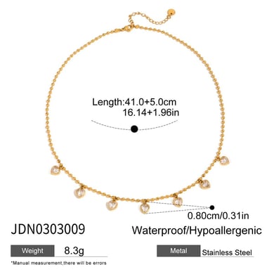 Simple Heart Stainless Steel Gold Color Pendant Necklaces h5 Picture2