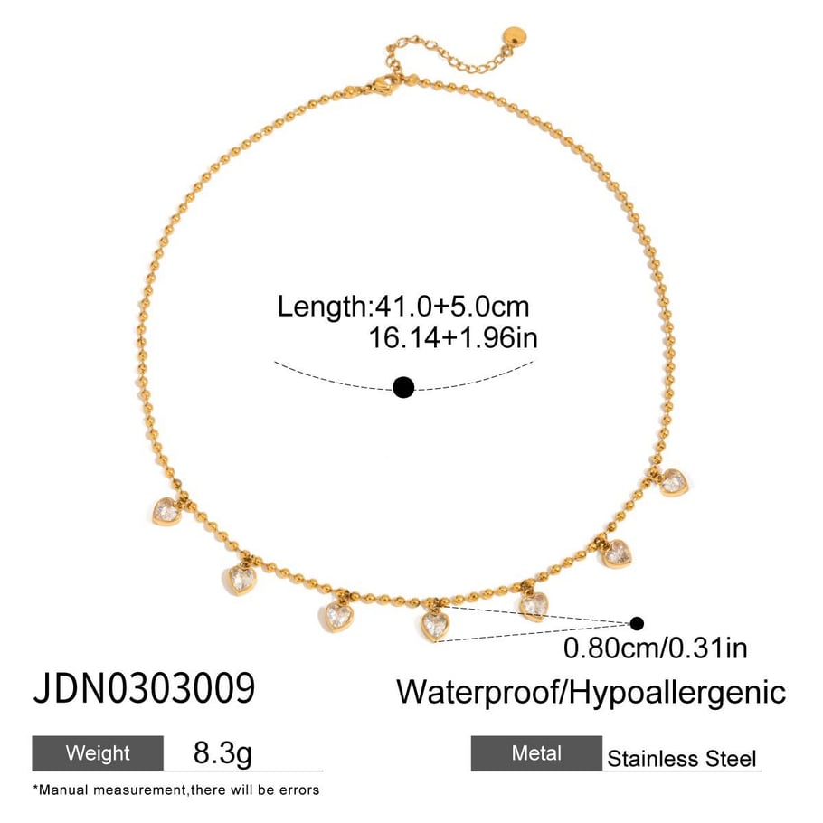 Simple Heart Stainless Steel Gold Color Pendant Necklaces Picture2