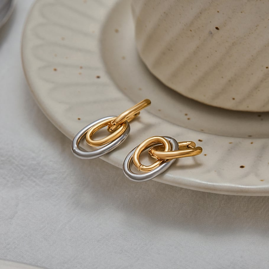 Stainless Steel MIxed Color Drop Earrings h5Picture6