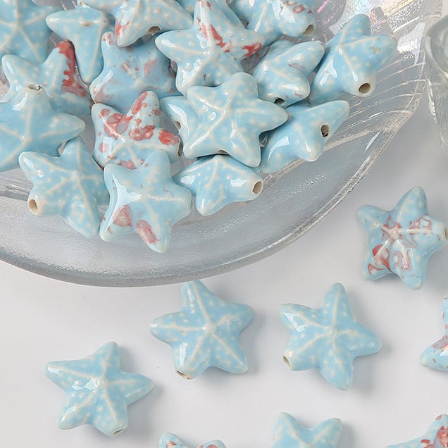1 Piece Starfish Ceramics DIY Jewelry Bead h5Picture3