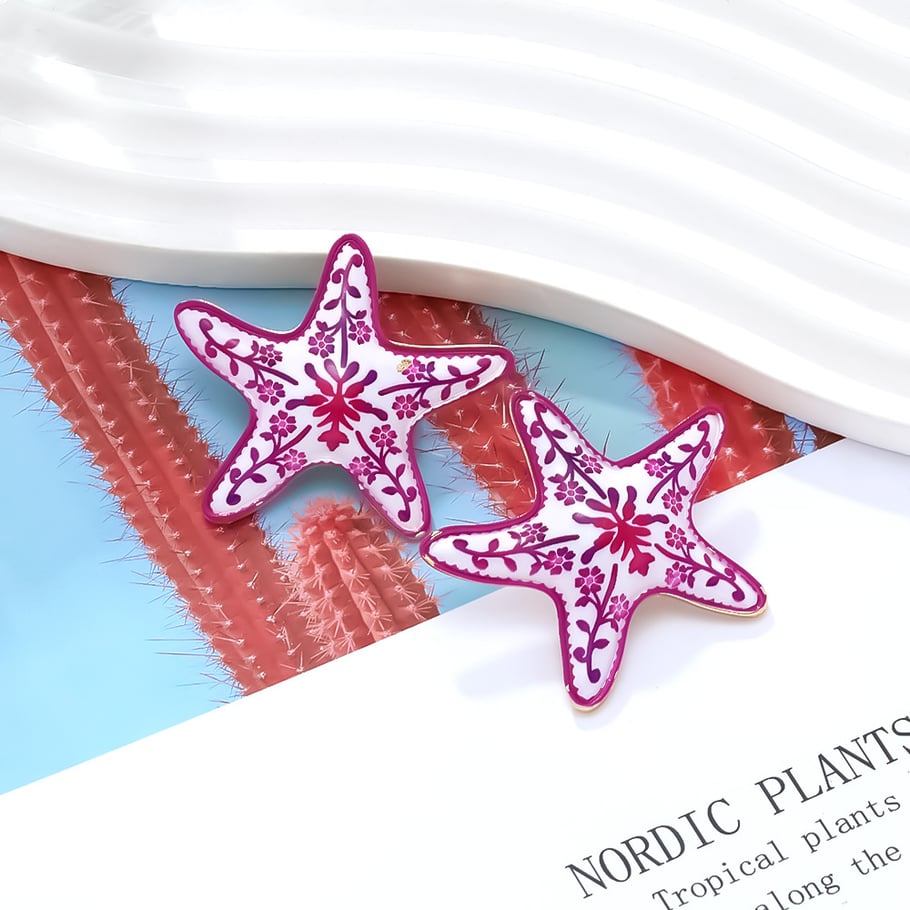 Vacation Alloy Starfish Stud Earrings Picture3