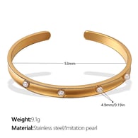 SZ263WEPG White Pearl Gold Bracelet 