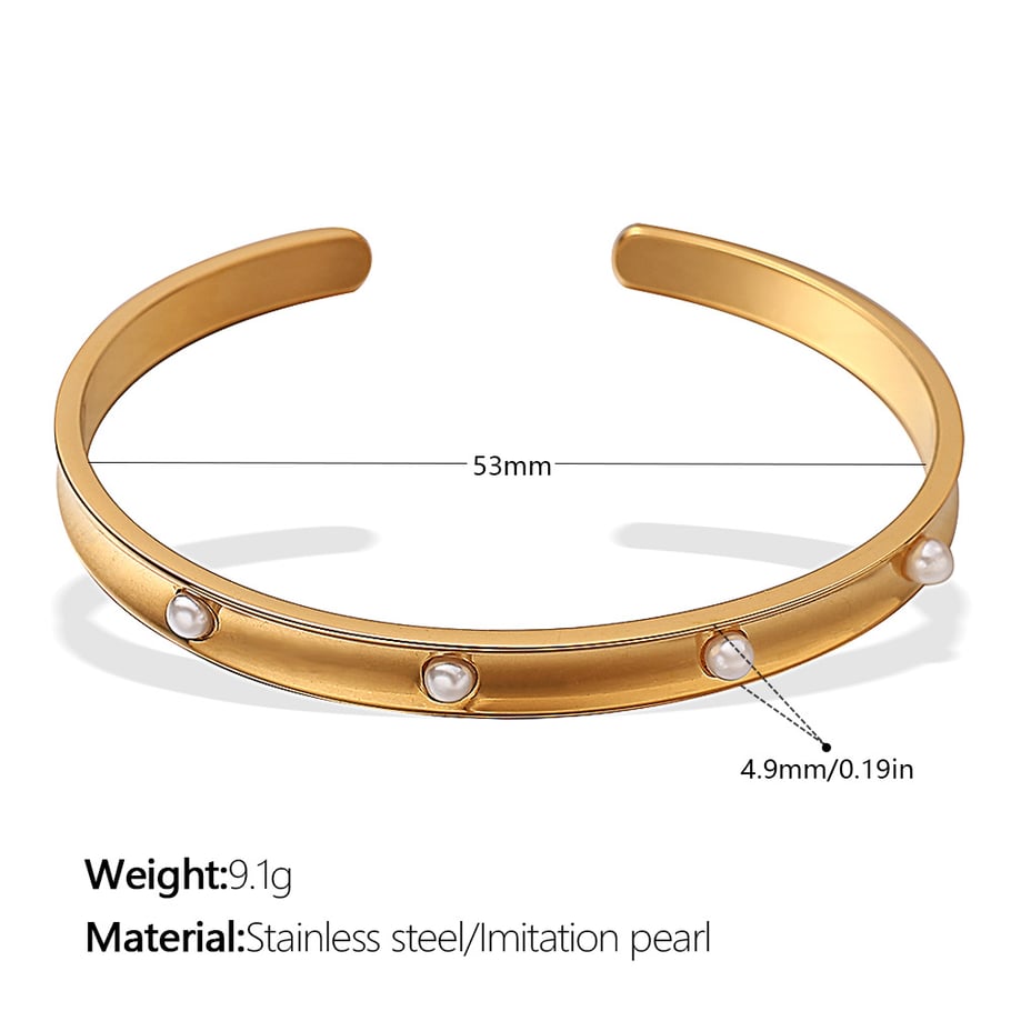 Stainless Steel Gold Color Cuff Bracelets 